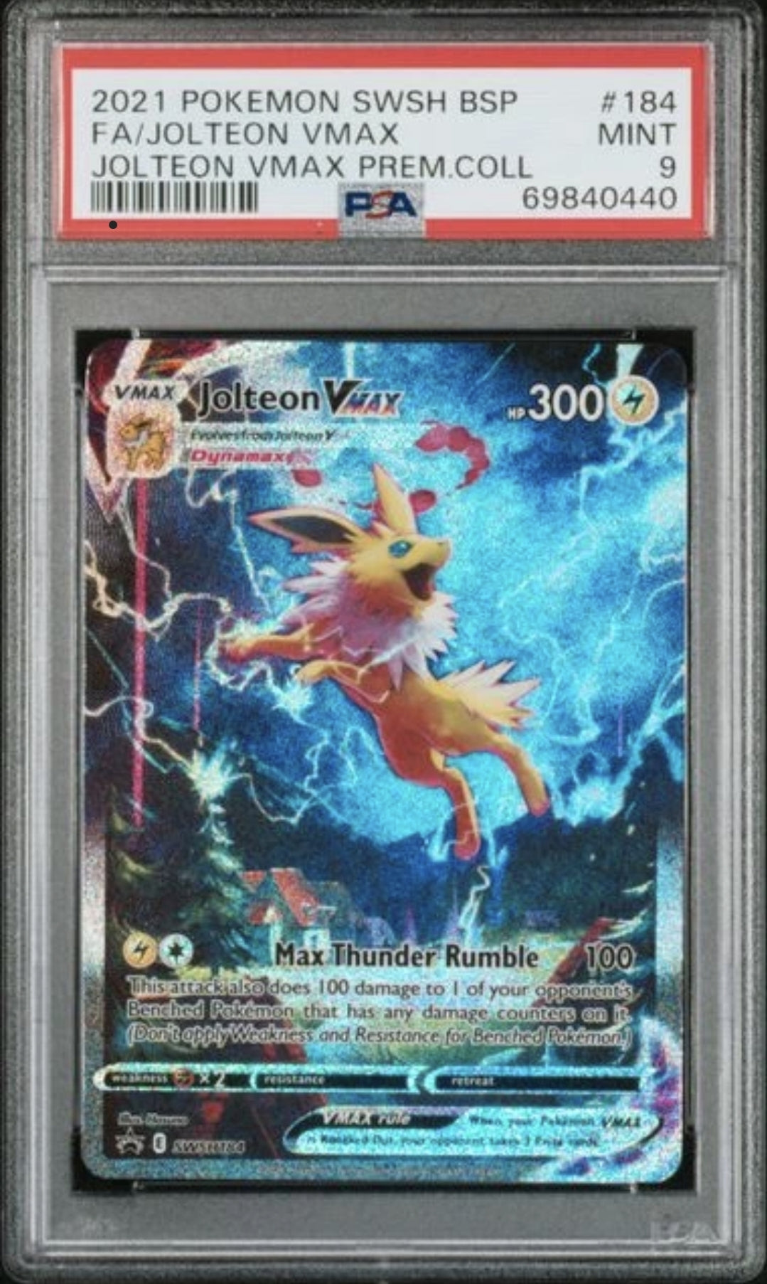 Jolteon VMAX #SWSH184 – PSA 9 – Pokémon Promo – Sword & Shield – Gegradet