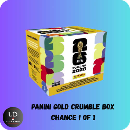 Panini FIFA World Cup 2026 GOLD CRUMPLE Sticker Box 50 Packs 350 Stickers 1 of 1