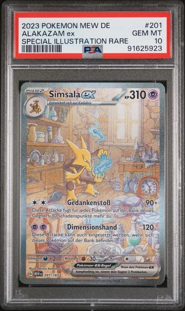 Pokemon TCG 151 Simsala SIR 201/165 PSA 10 Deutsch gegradet