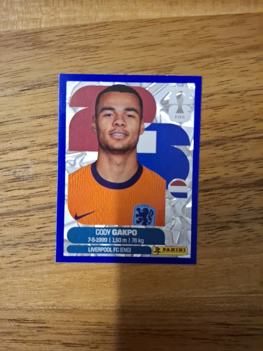 Panini WM 2026 Sticker Cody Gakpo Blue+RED Crumple Edition NED 20
