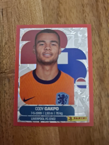 Panini WM 2026 Sticker Cody Gakpo Blue+RED Crumple Edition NED 20